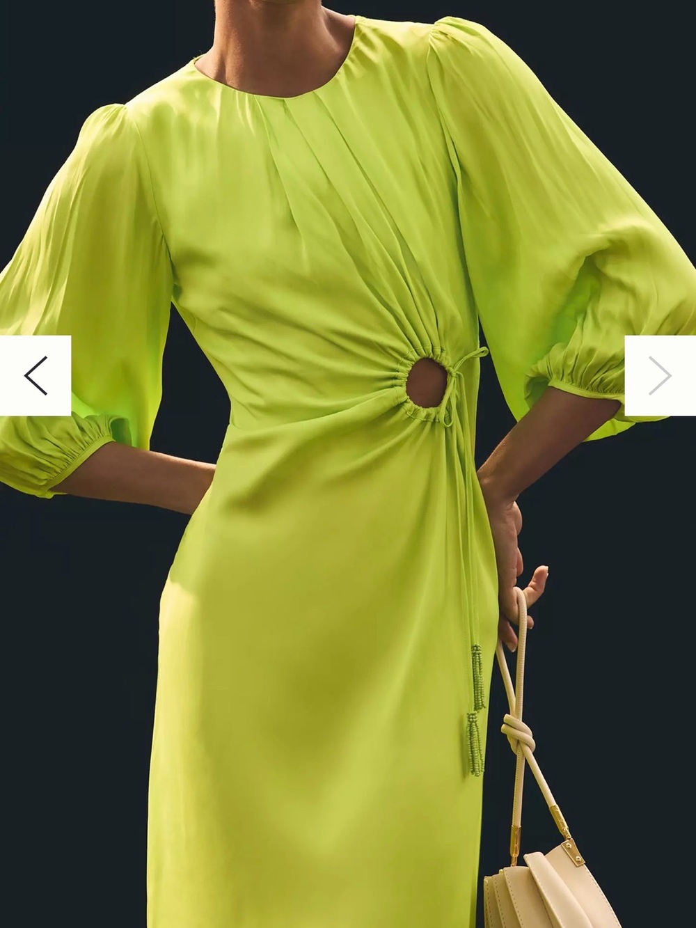 FARM Rio Lime Green Twist-Ring Midi Dress - Picture 3 of 9